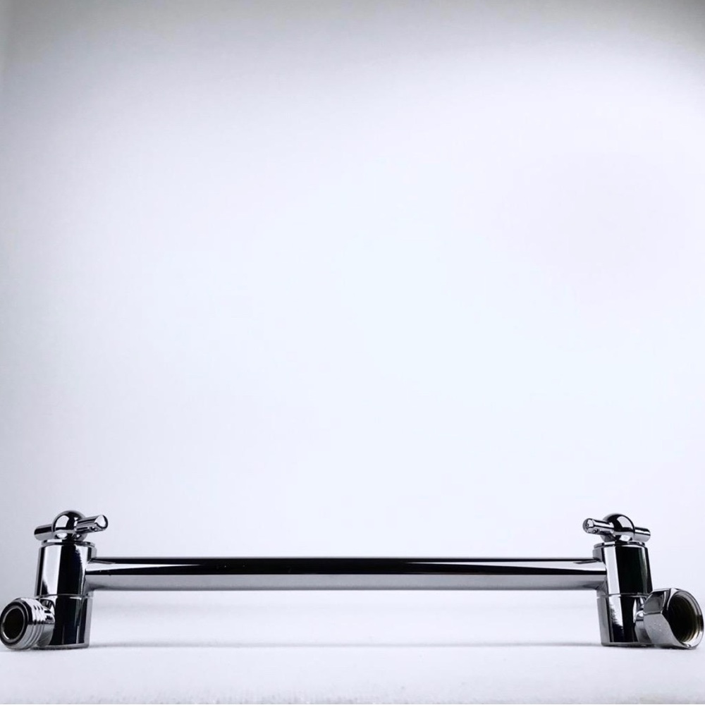 Reon Chrome Shower Arm Extension Adjustable 10 4/5 in. Brass Wall Mount Remodel - Picture 4 of 15